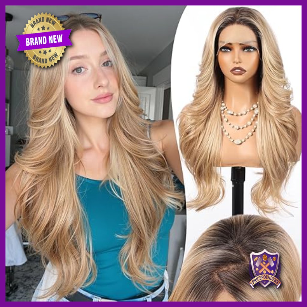 26 Inch Synthetic Lace Front Wig Heat Resistant Glueless Long Waves